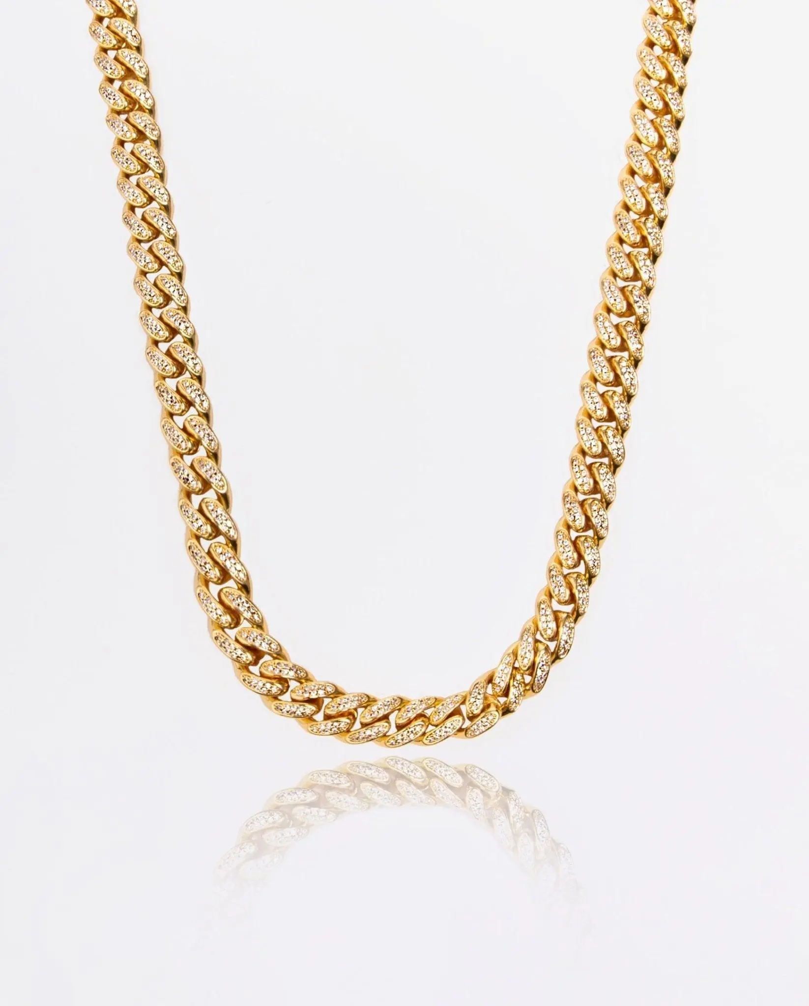 12mm Iced Cuban Link Chain - Gold - Image 2