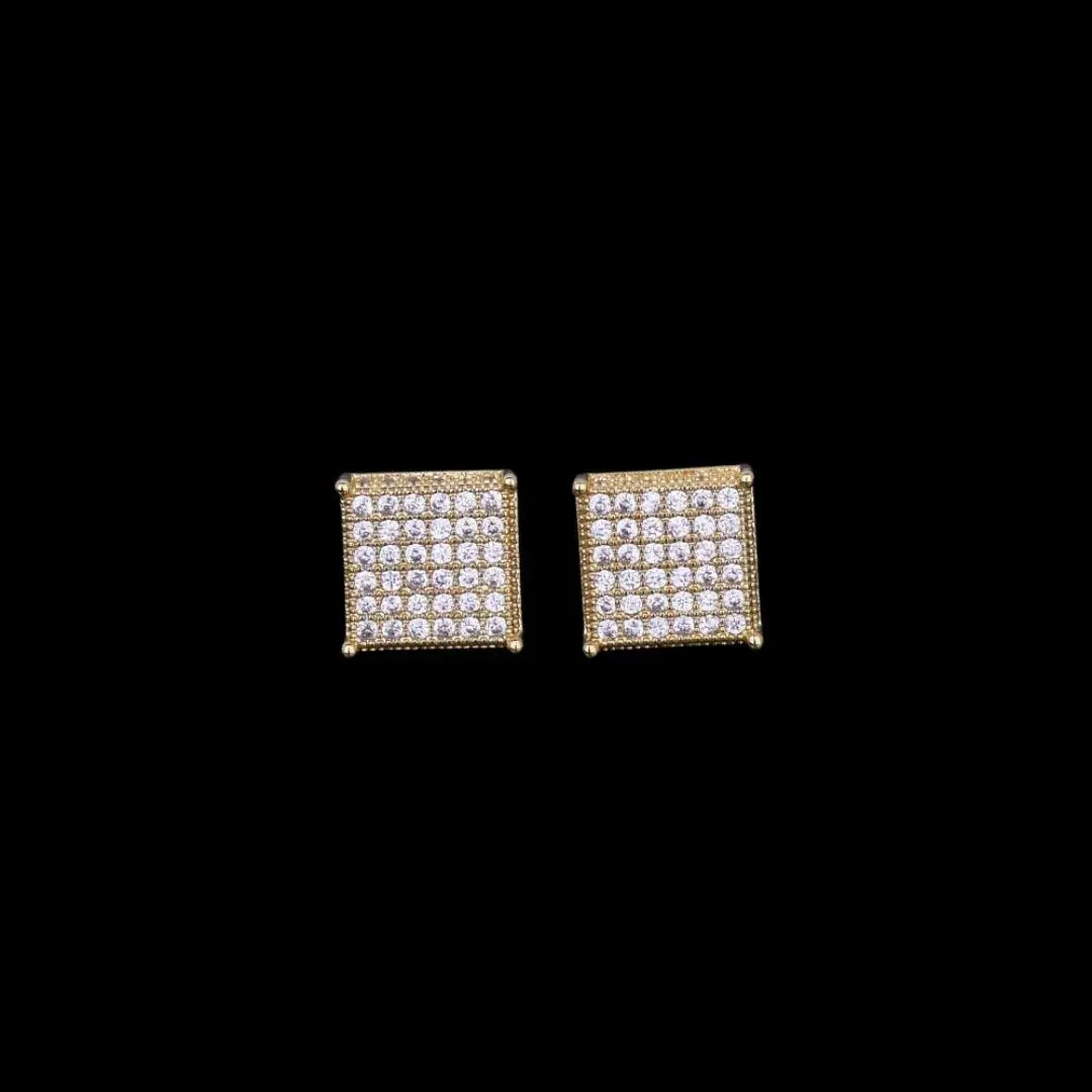 12MM Micro Paved Iced Out Stud Earrings - Image 2