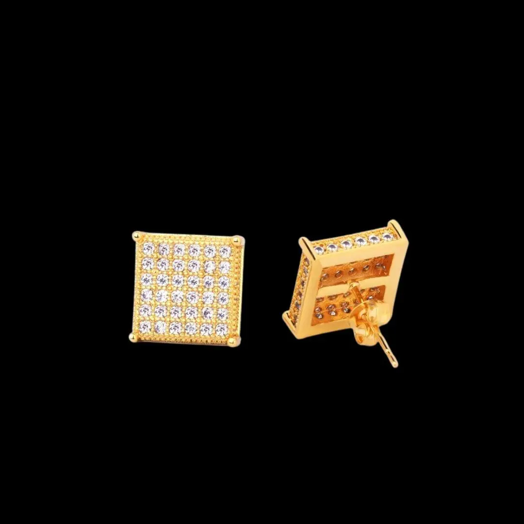 12MM Micro Paved Iced Out Stud Earrings - Image 4