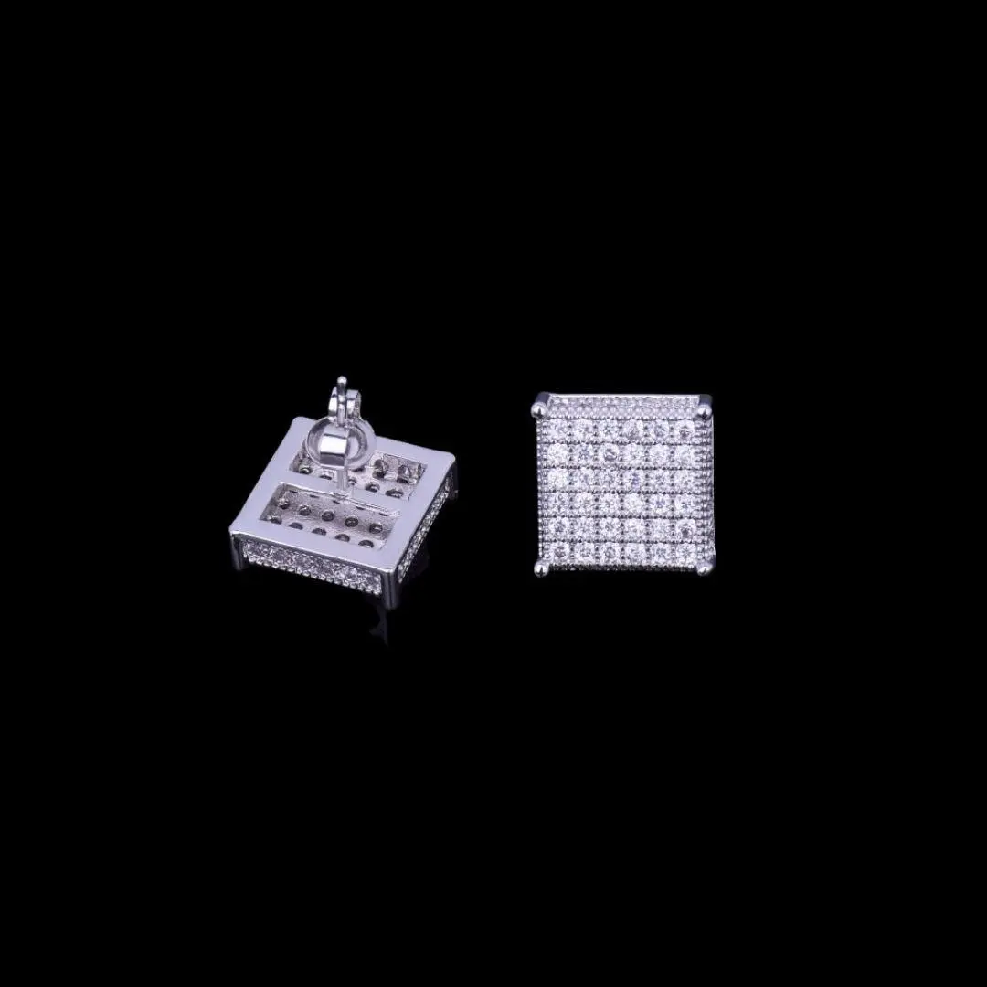 12MM Micro Paved Iced Out Stud Earrings - Image 5