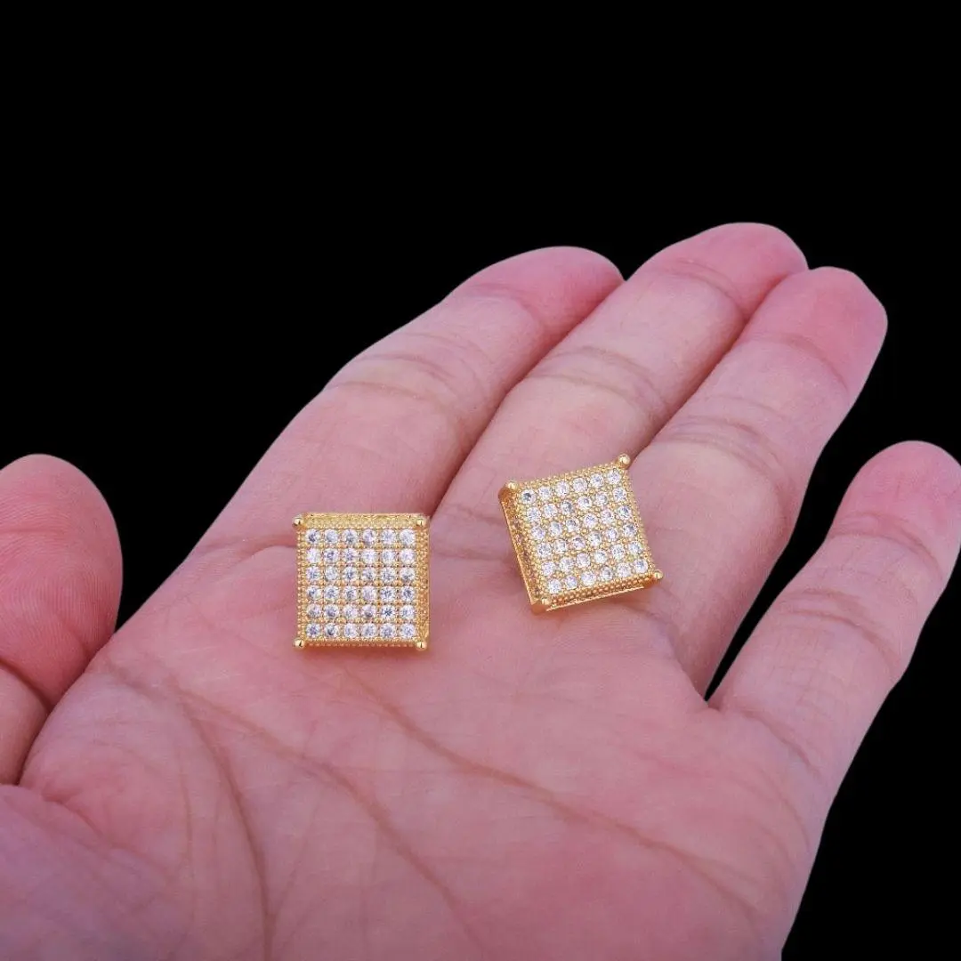 12MM Micro Paved Iced Out Stud Earrings - Image 6