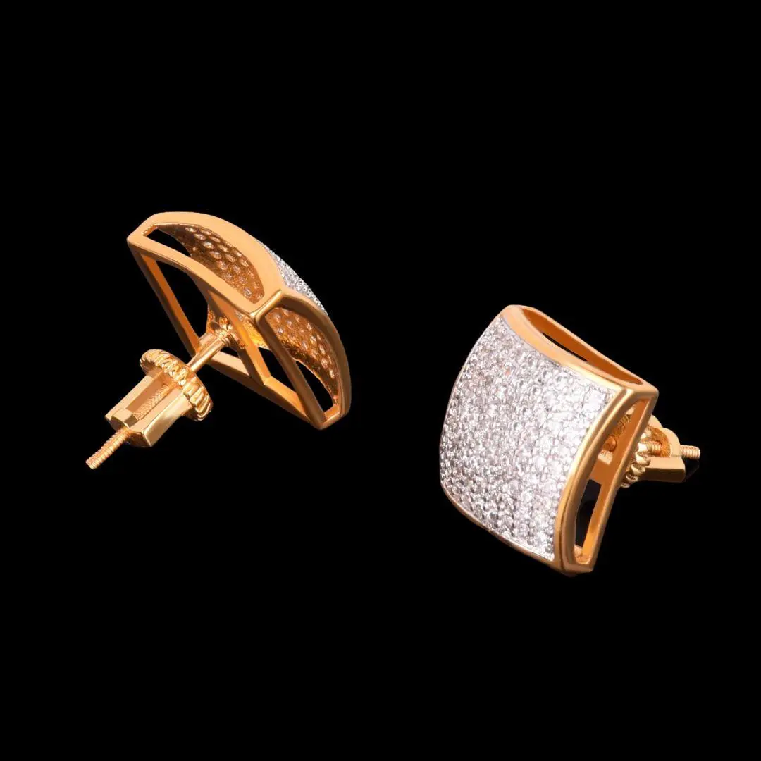 12MM Umbrella Iced Out Stud Earrings - Image 5