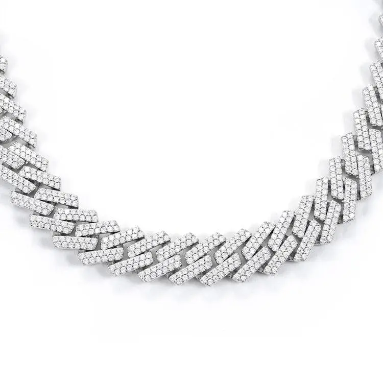 15MM Moissanite Prong Cuban Link Chain - Image 6