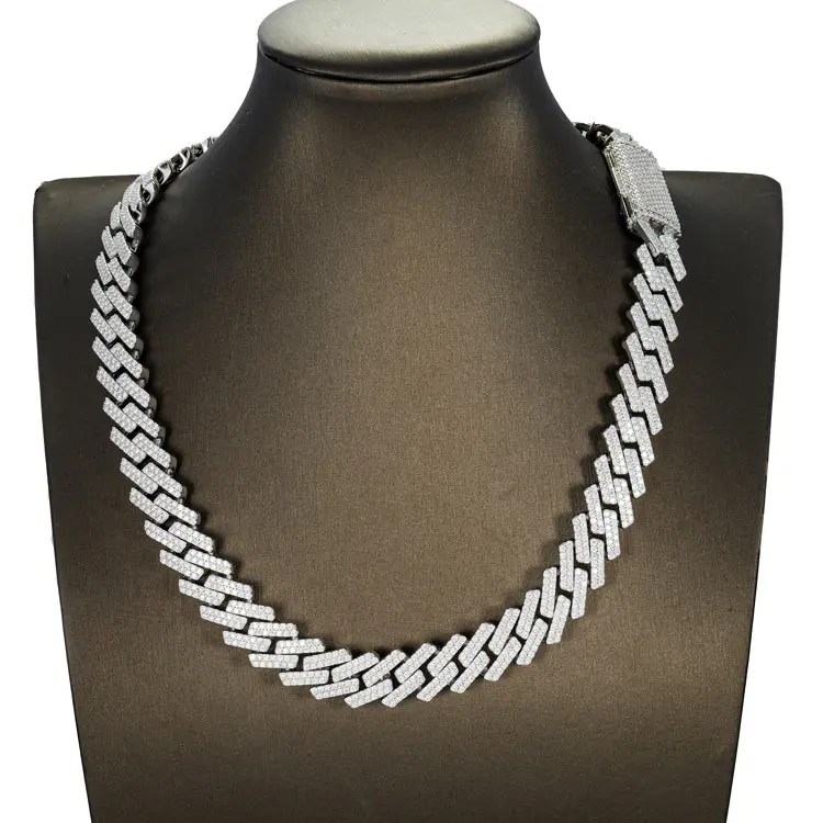 15MM Moissanite Prong Cuban Link Chain - Image 5