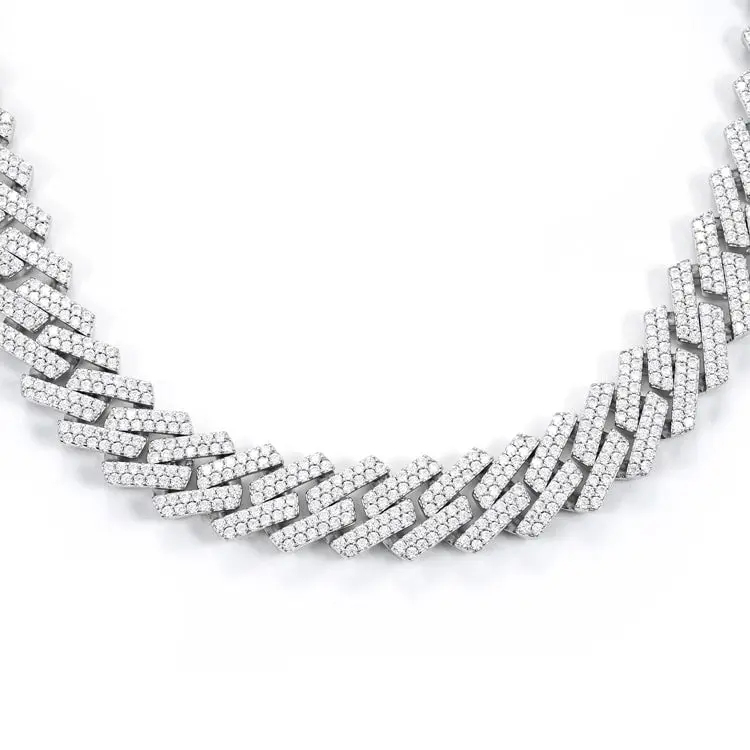 15MM Moissanite Prong Cuban Link Chain - Image 6