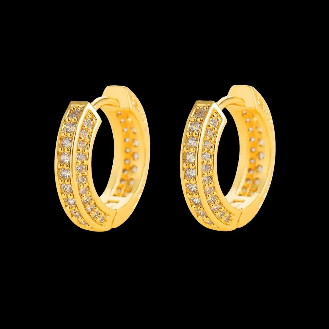 15MM Round Trend Iced Out Stud Earrings - Image 2