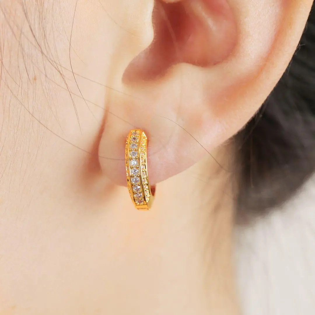 15MM Round Trend Iced Out Stud Earrings - Image 3