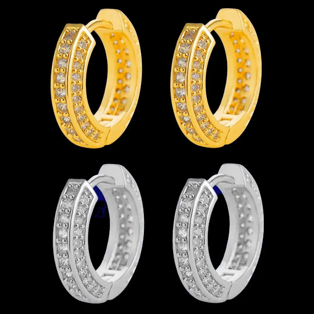 15MM Round Trend Iced Out Stud Earrings - Image 5