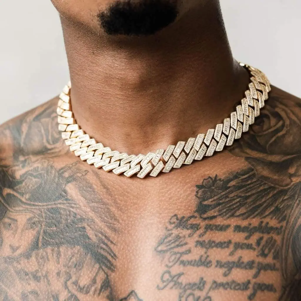19mm Prong Baguette Cuban Chain - Image 2
