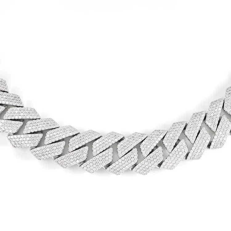 20MM Moissanite Prong Cuban Link Chain - Gold Vermeil - Image 6