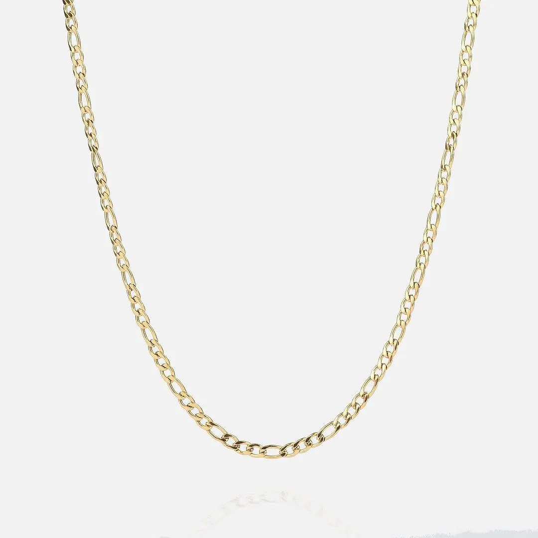 3mm Figaro Chain - Gold - Image 3