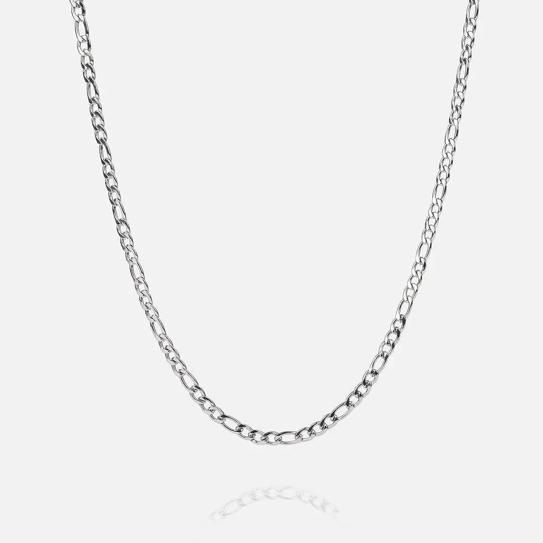 3mm Figaro Chain - White Gold - Image 3