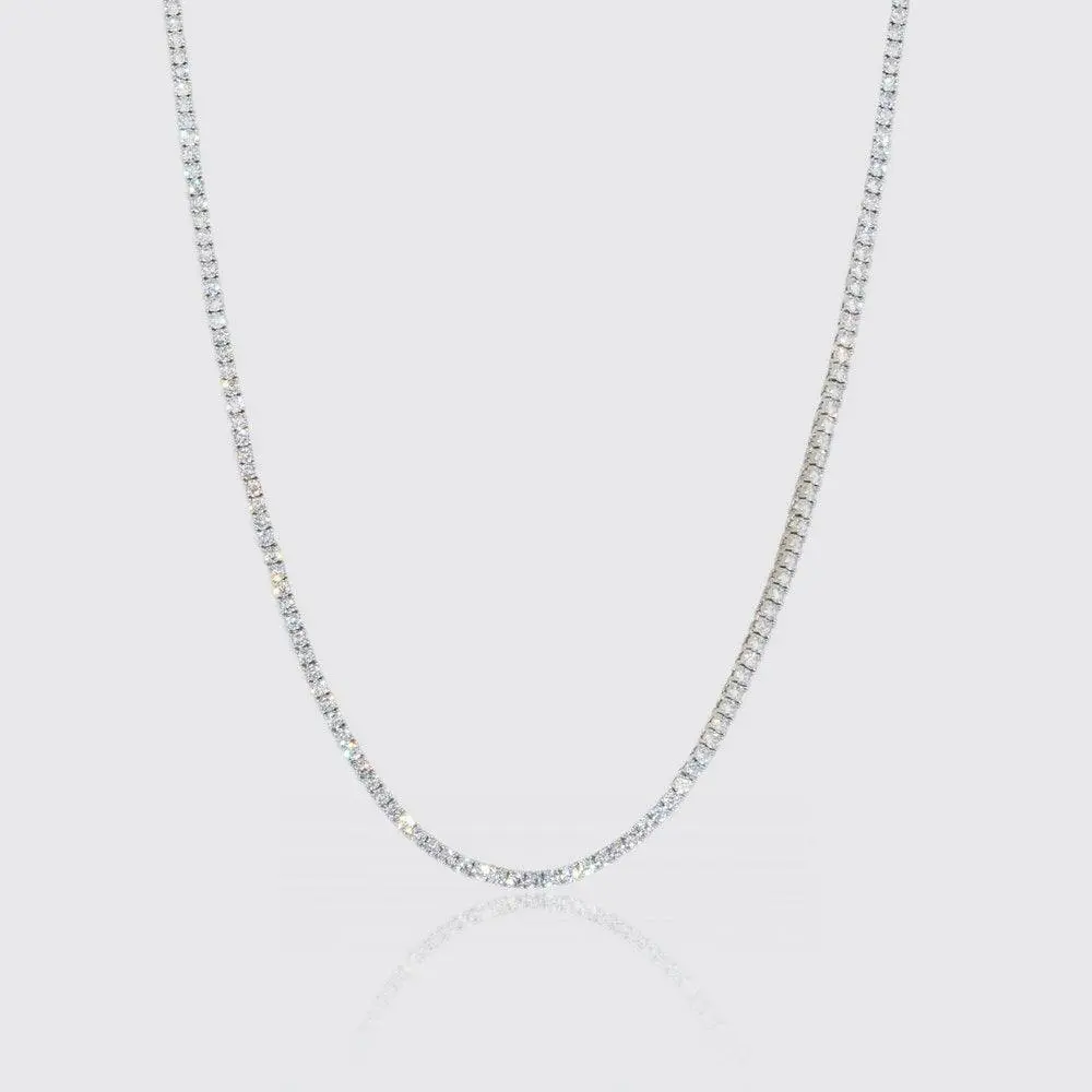 3mm Tennis Chain - White Gold - Image 2