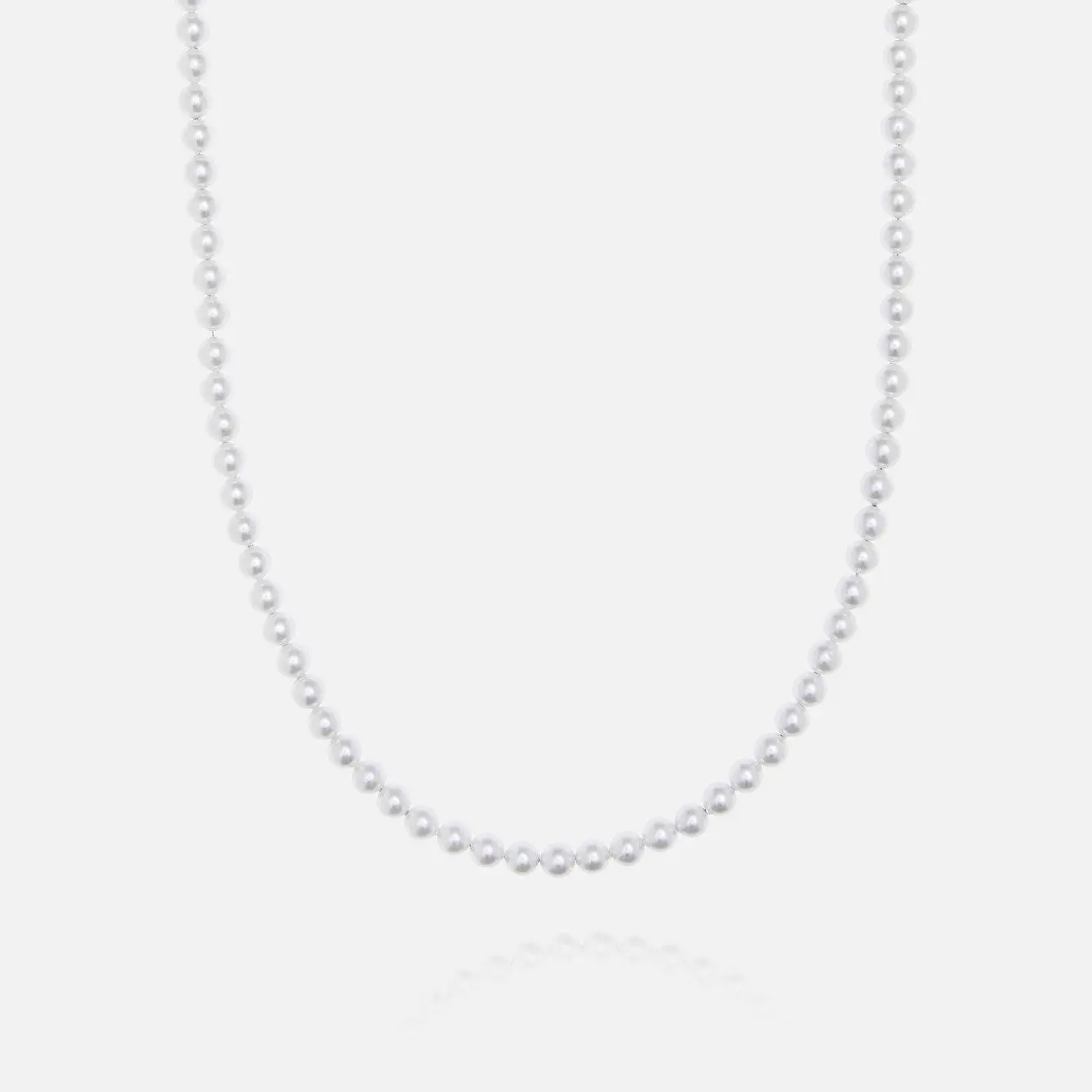 4mm Pearl Necklace - 925 Clasp - Image 3
