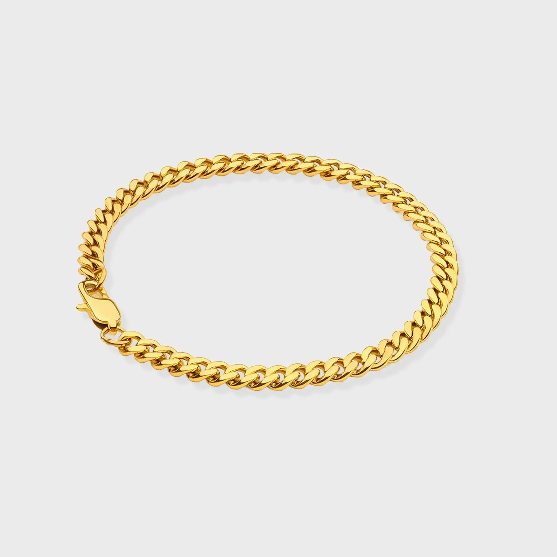 5MM CUBAN BRACELET  - Gold - Image 2