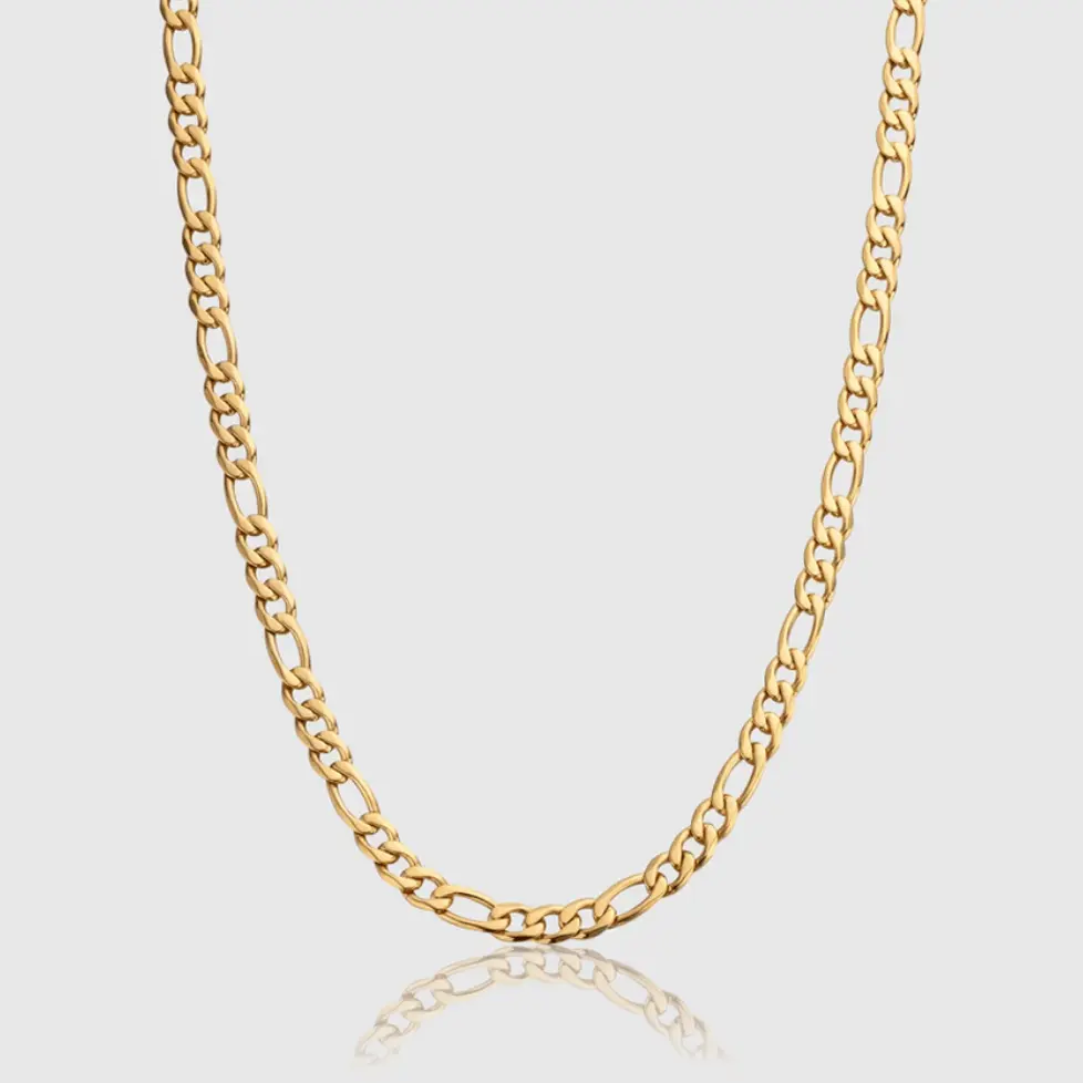 5mm Figaro Chain - Gold - Image 3