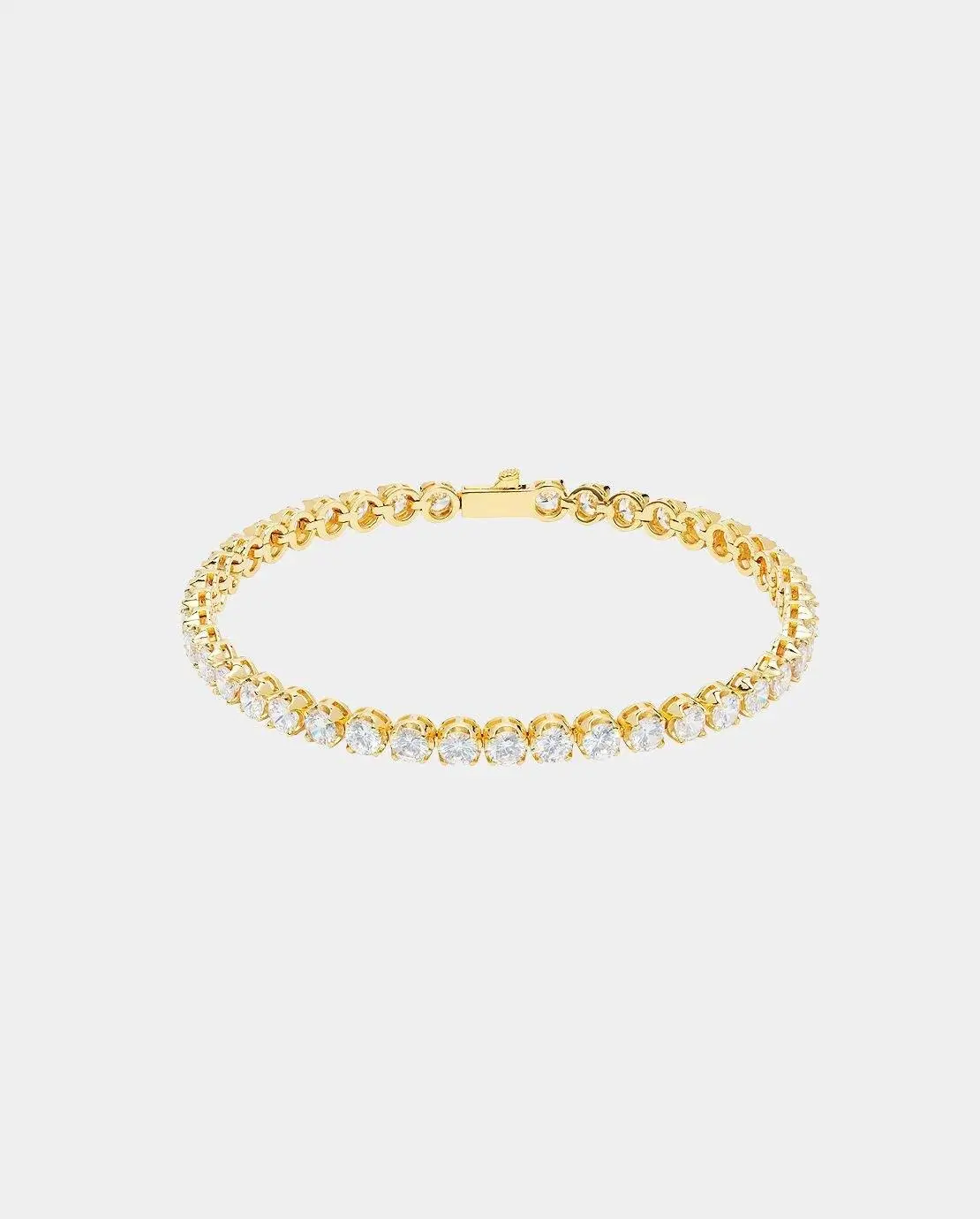 5mm Round Tennis Bracelet - Gold - Image 2