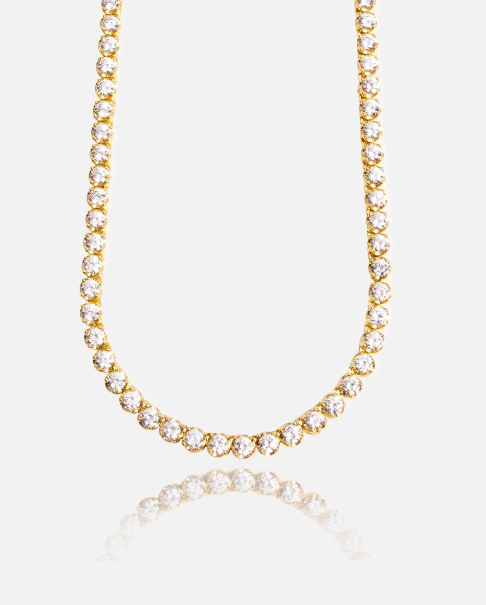 5mm Round Tennis Chain - Gold - Image 3