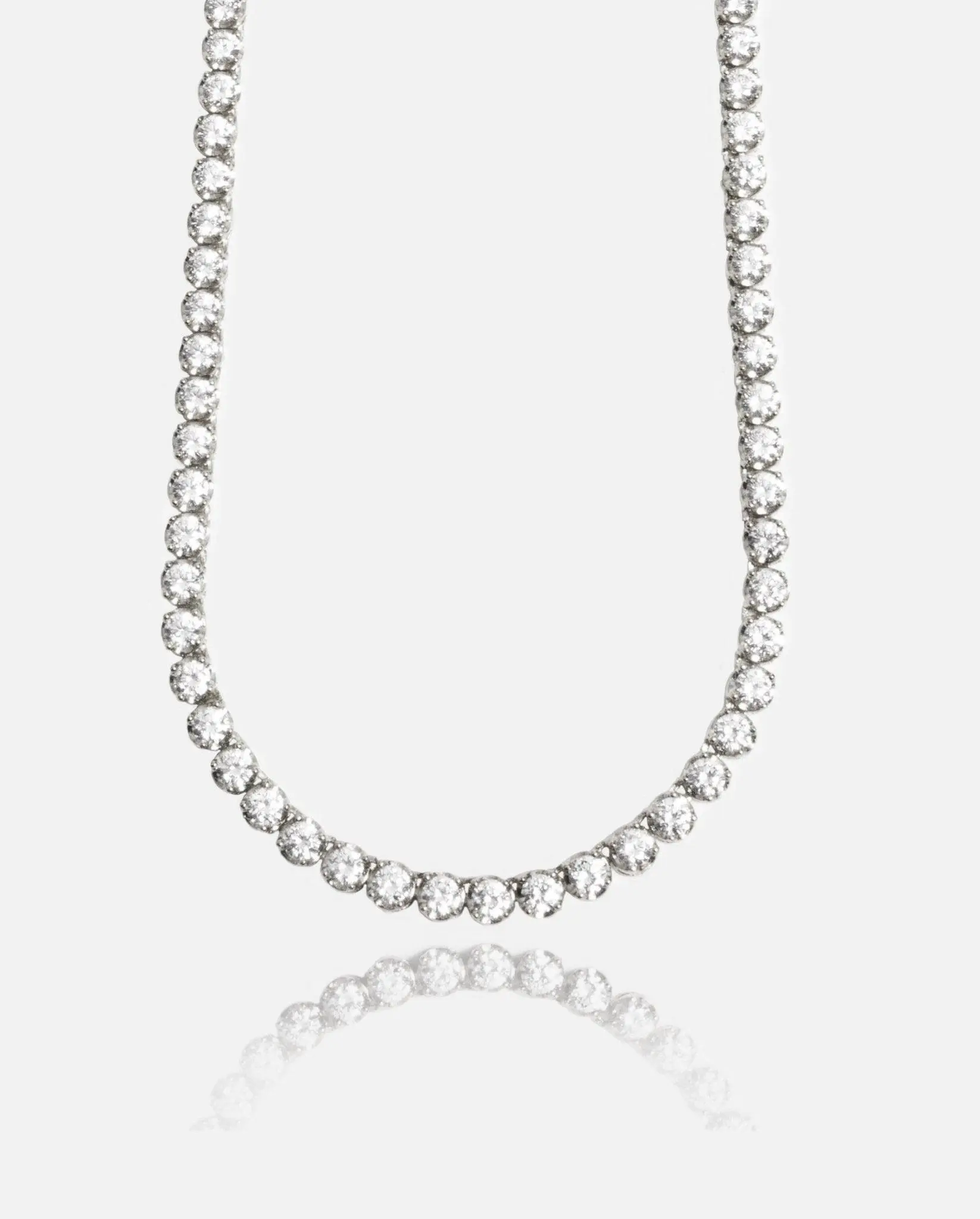 5mm Round Tennis Chain - White Gold - Image 3