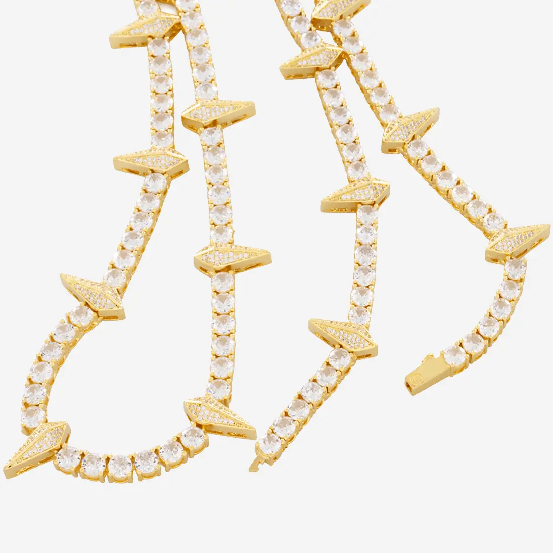 5mm Spike Tennis Chain - Gold - Image 2