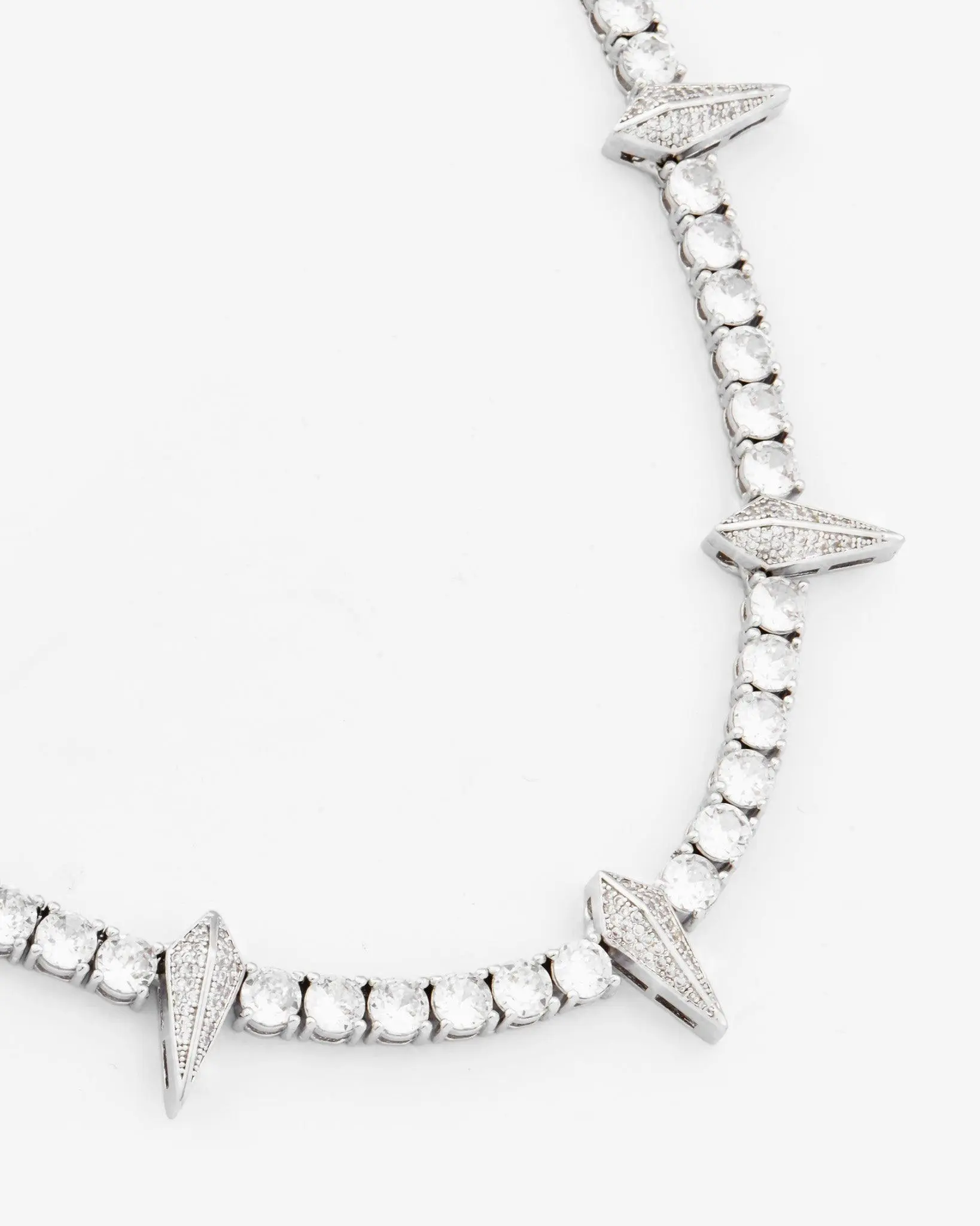 5mm Spike Tennis Chain - White Gold - Image 3