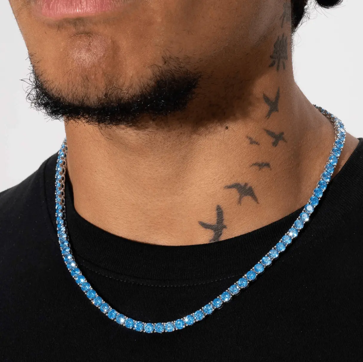 5MM TENNIS CHAIN - BLUE SAPPHIRE - Image 2
