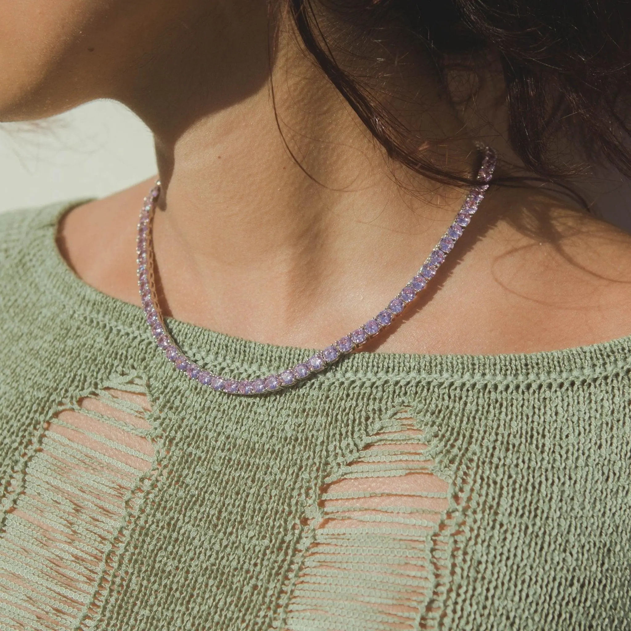 5mm Tennis Chain - Pastel Pink - Image 3