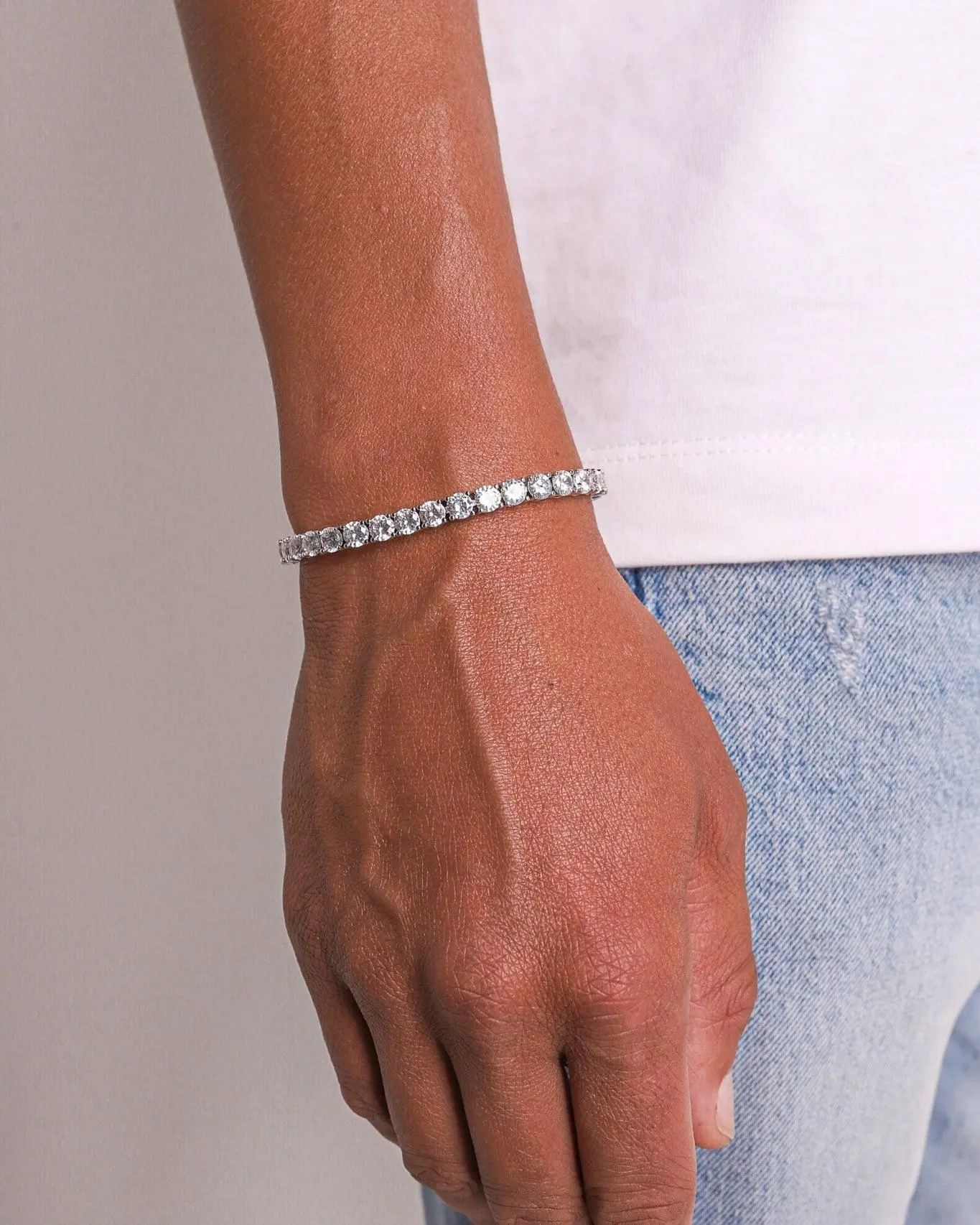 5MM TENNIS Bracelet - White Gold - Image 3
