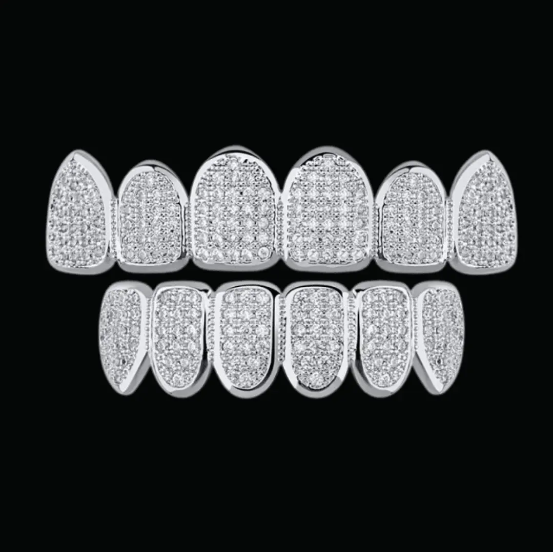 6 Top and Bottom Iced Out Grillz