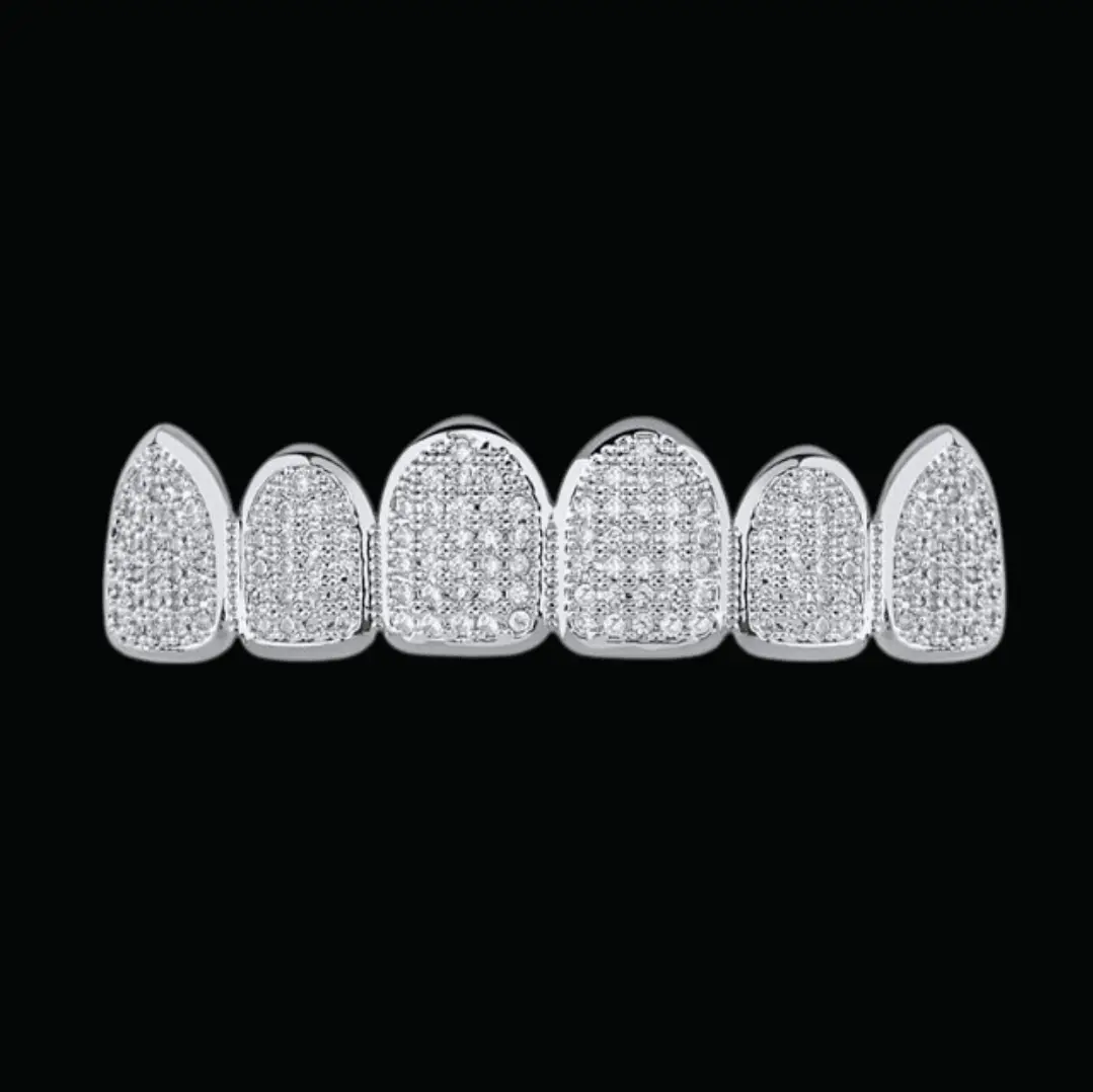 6 Top and Bottom Iced Out Grillz - Image 3