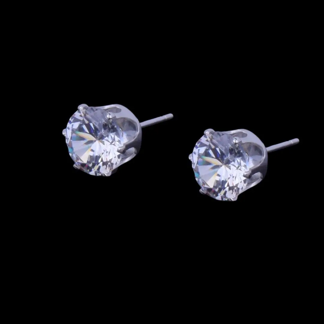 Round Iced Out Stud Earrings