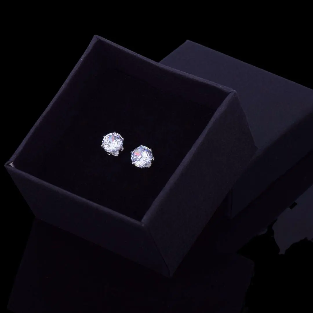 Round Iced Out Stud Earrings - Image 3