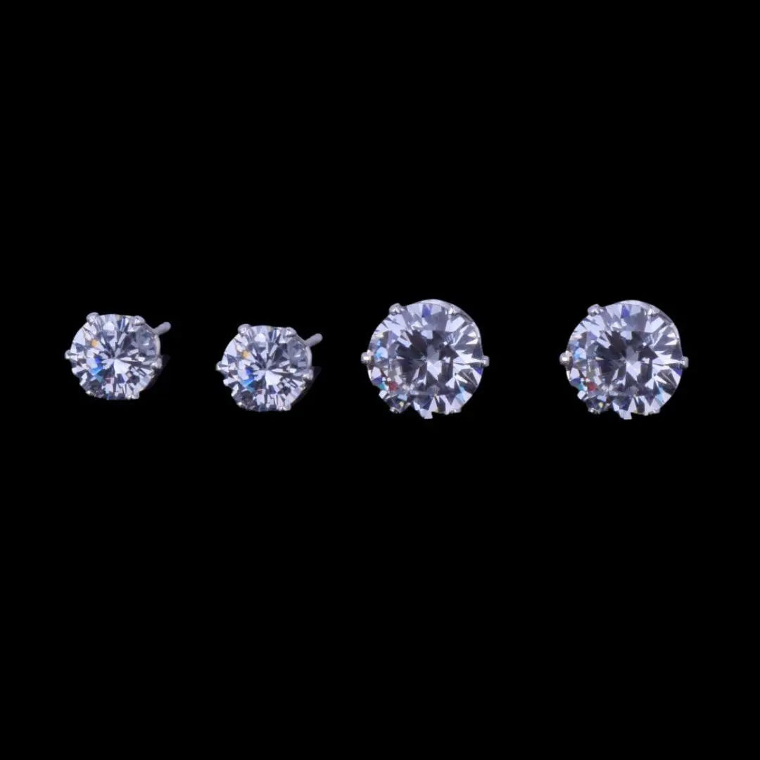 Round Iced Out Stud Earrings - Image 4