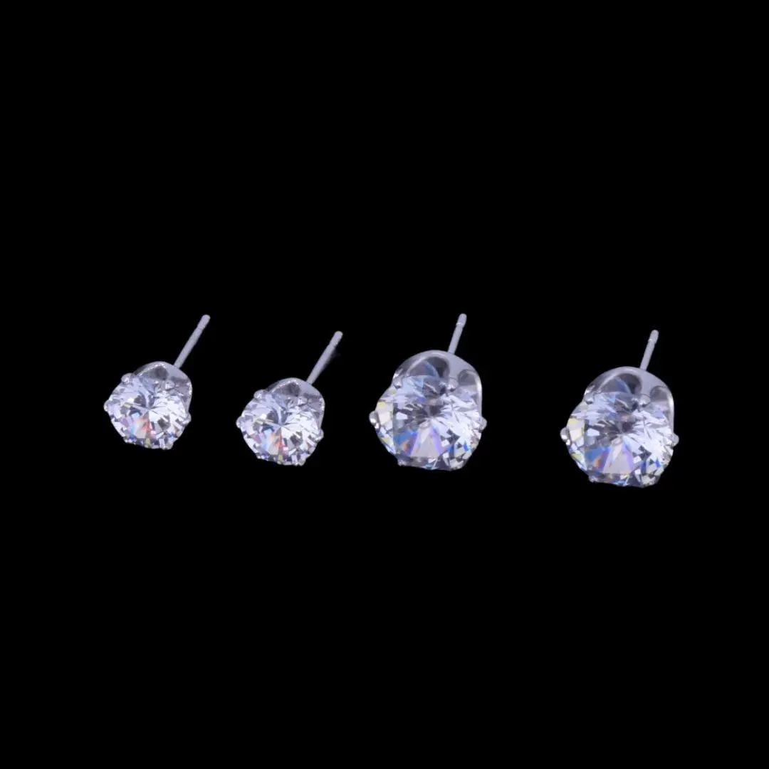Round Iced Out Stud Earrings - Image 5
