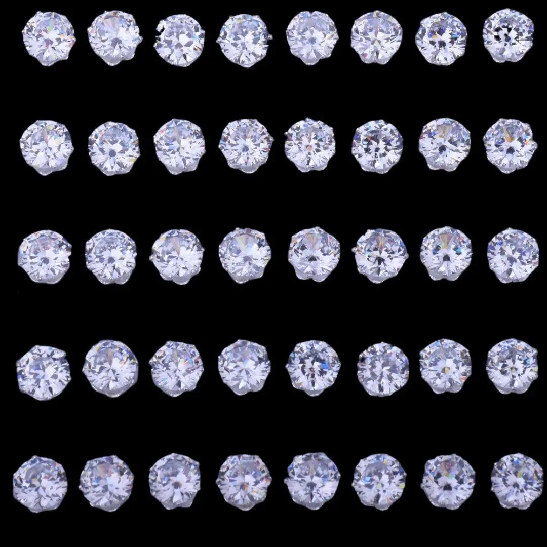 Round Iced Out Stud Earrings - Image 6