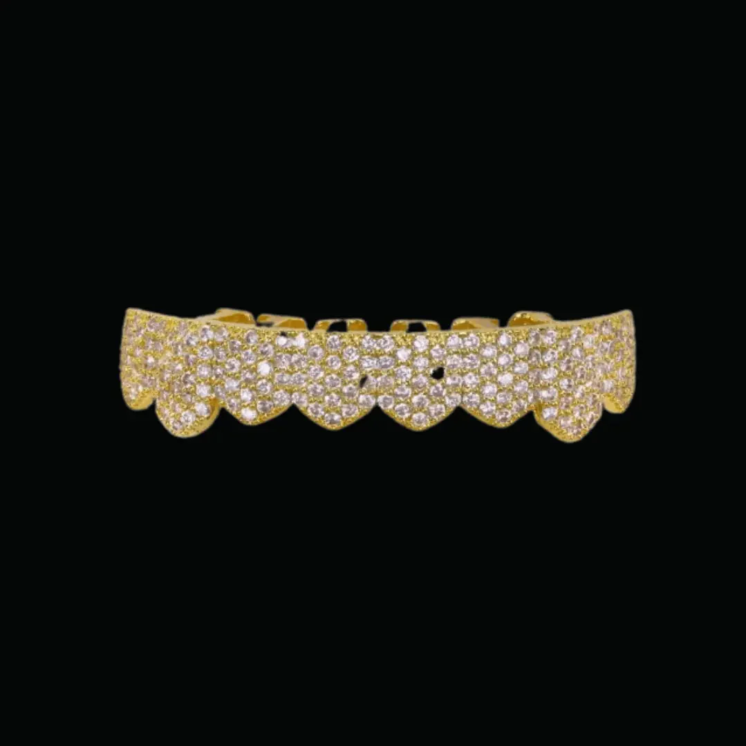 8 Teeth Fang Mouth Iced Out Grillz - Image 12