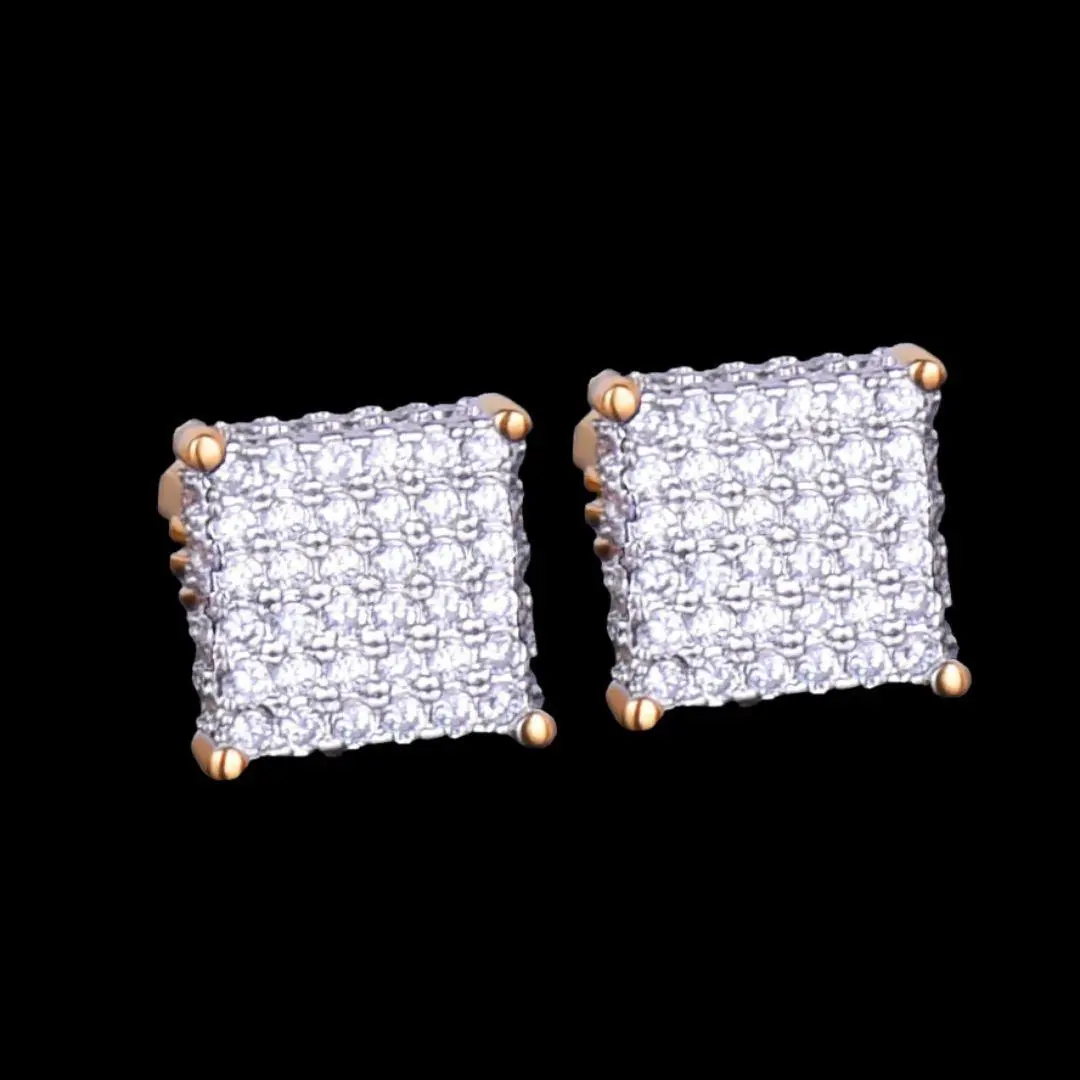 8MM Tennis Iced Out Stud Earrings - Image 3