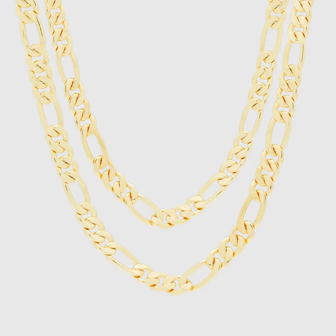 8mm Figaro Chain Choker Set - Image 2