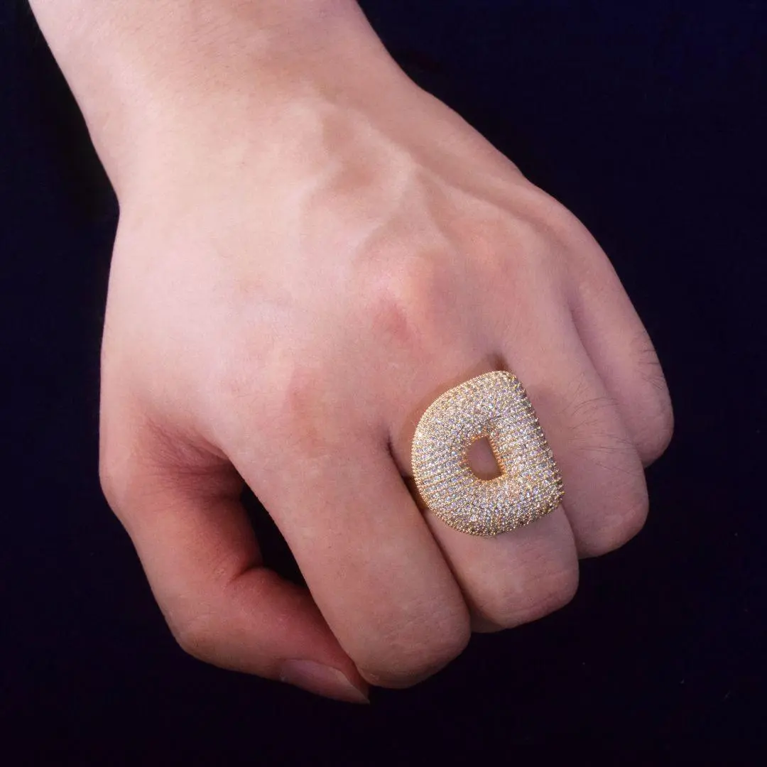 A-Z Initial Custom Letter Iced Out Ring - Image 3