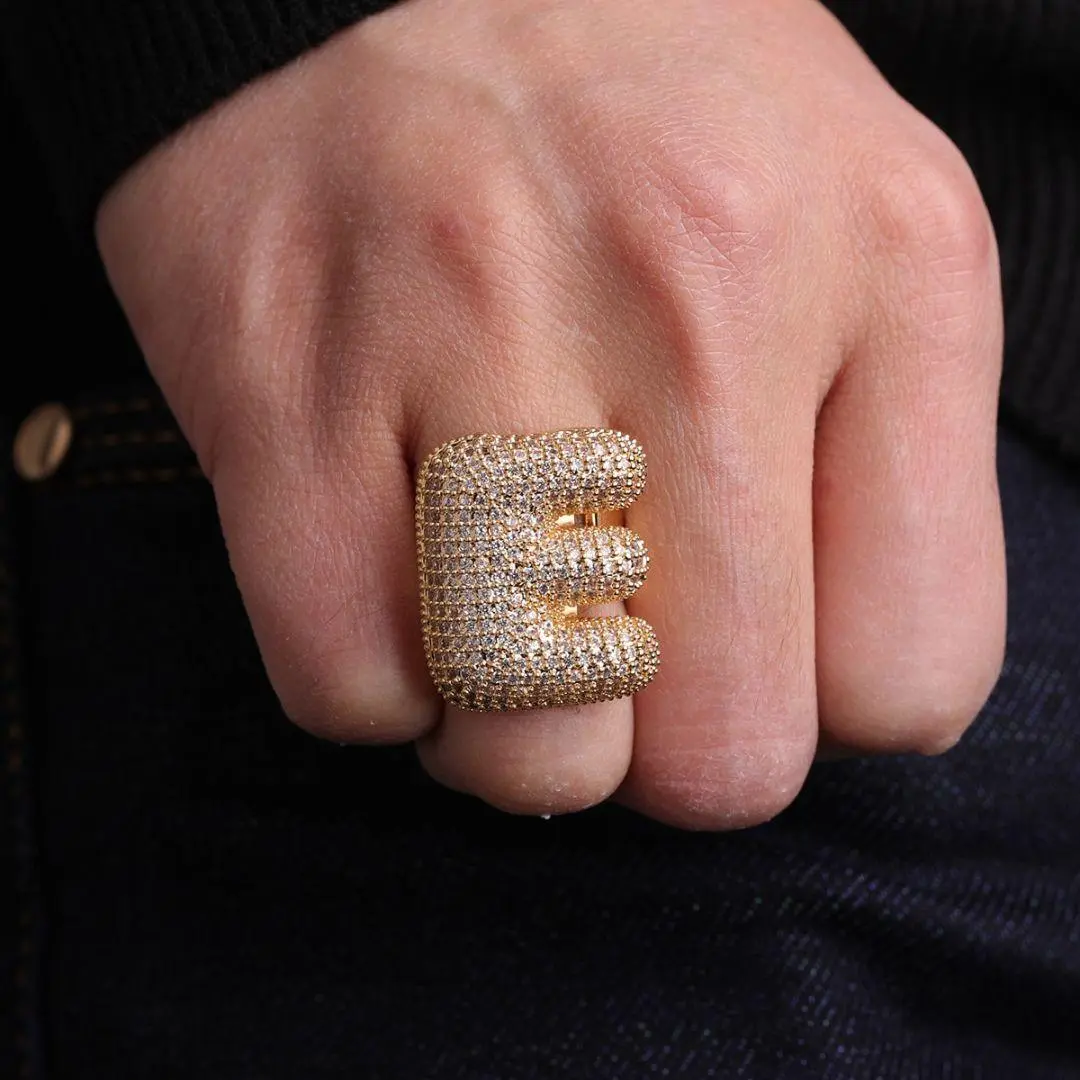 A-Z Initial Custom Letter Iced Out Ring - Image 4