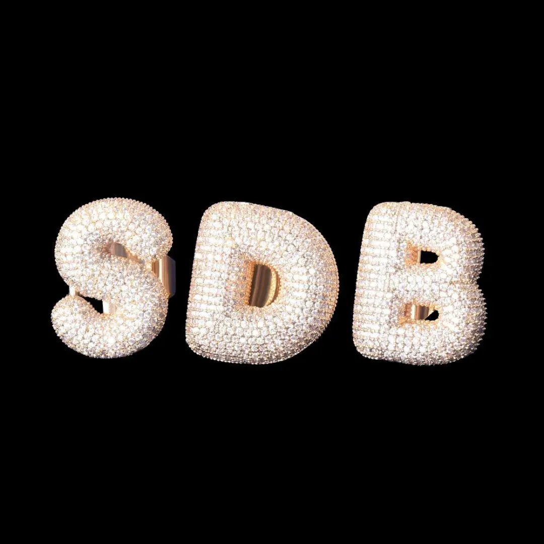 A-Z Initial Custom Letter Iced Out Ring - Image 8
