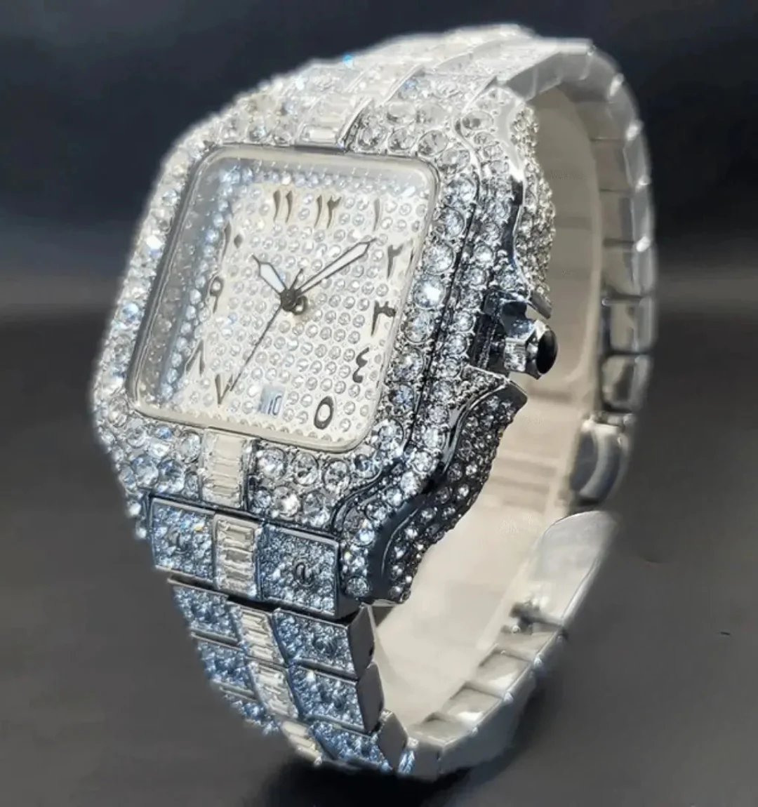Arabic Iced Out Watch