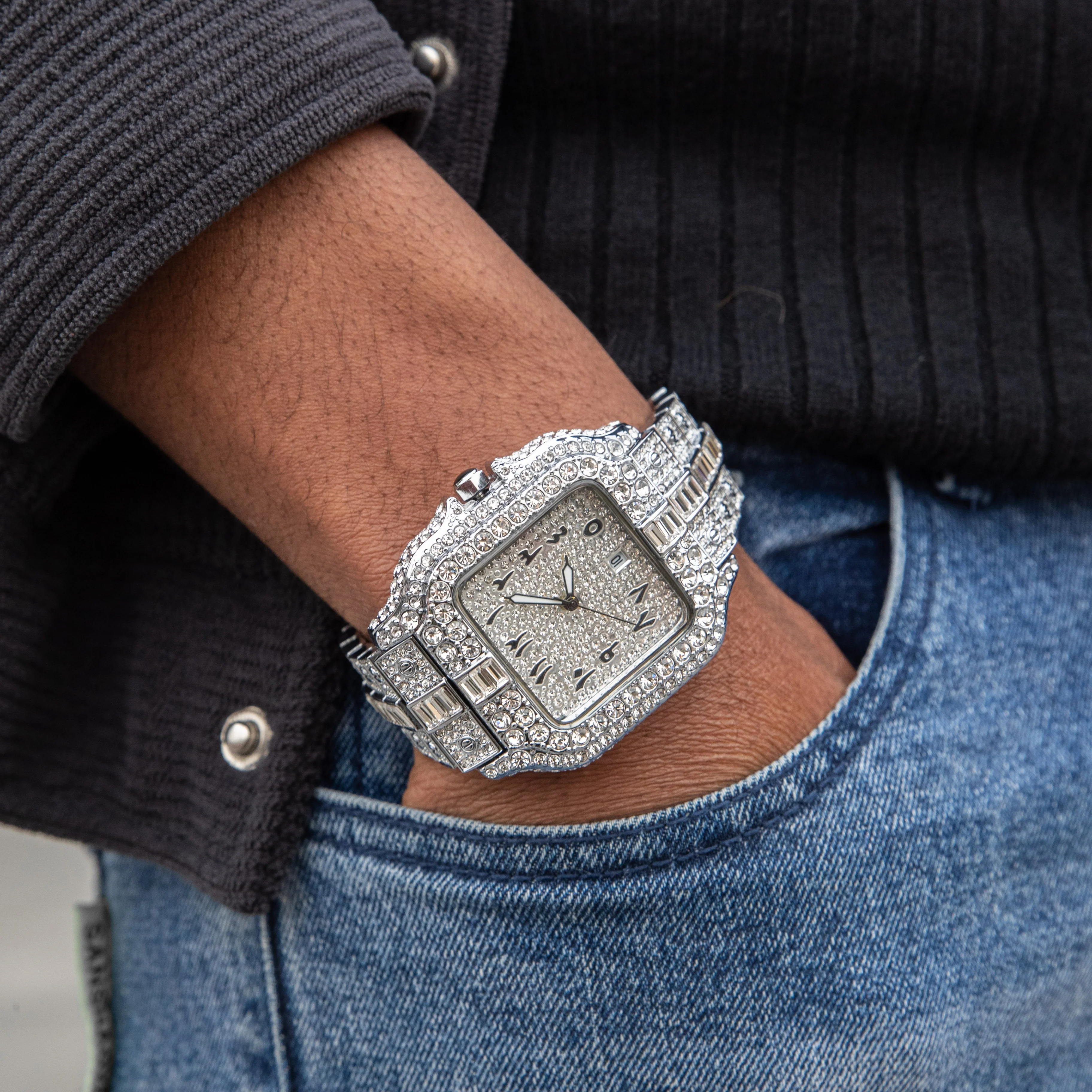 Arabic Iced Out Watch - Image 9