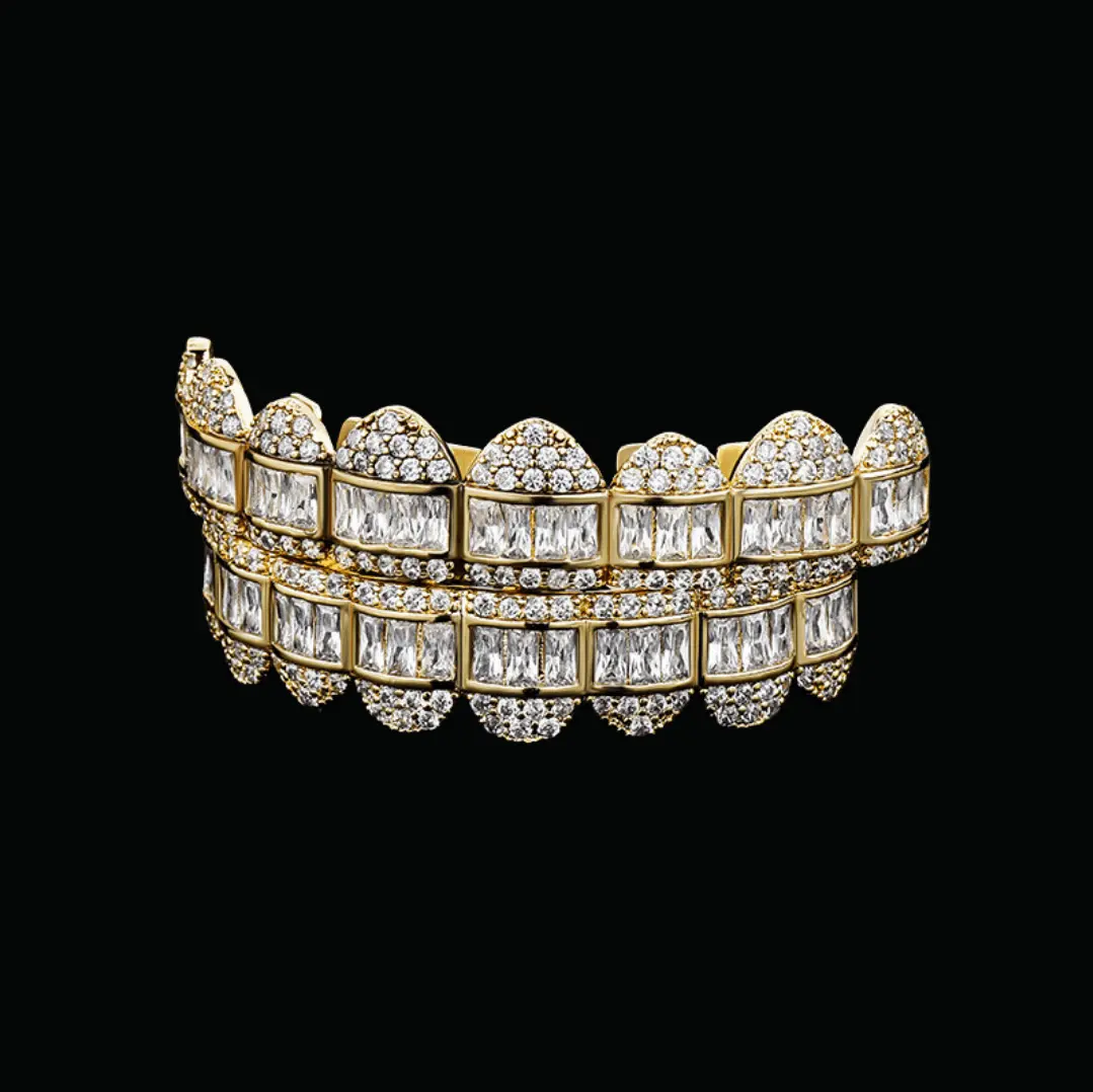 Baguette Paved Setting Iced Out Grillz - Image 2