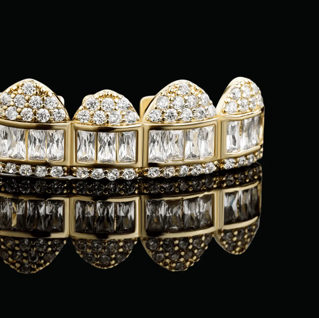 Baguette Paved Setting Iced Out Grillz - Image 5