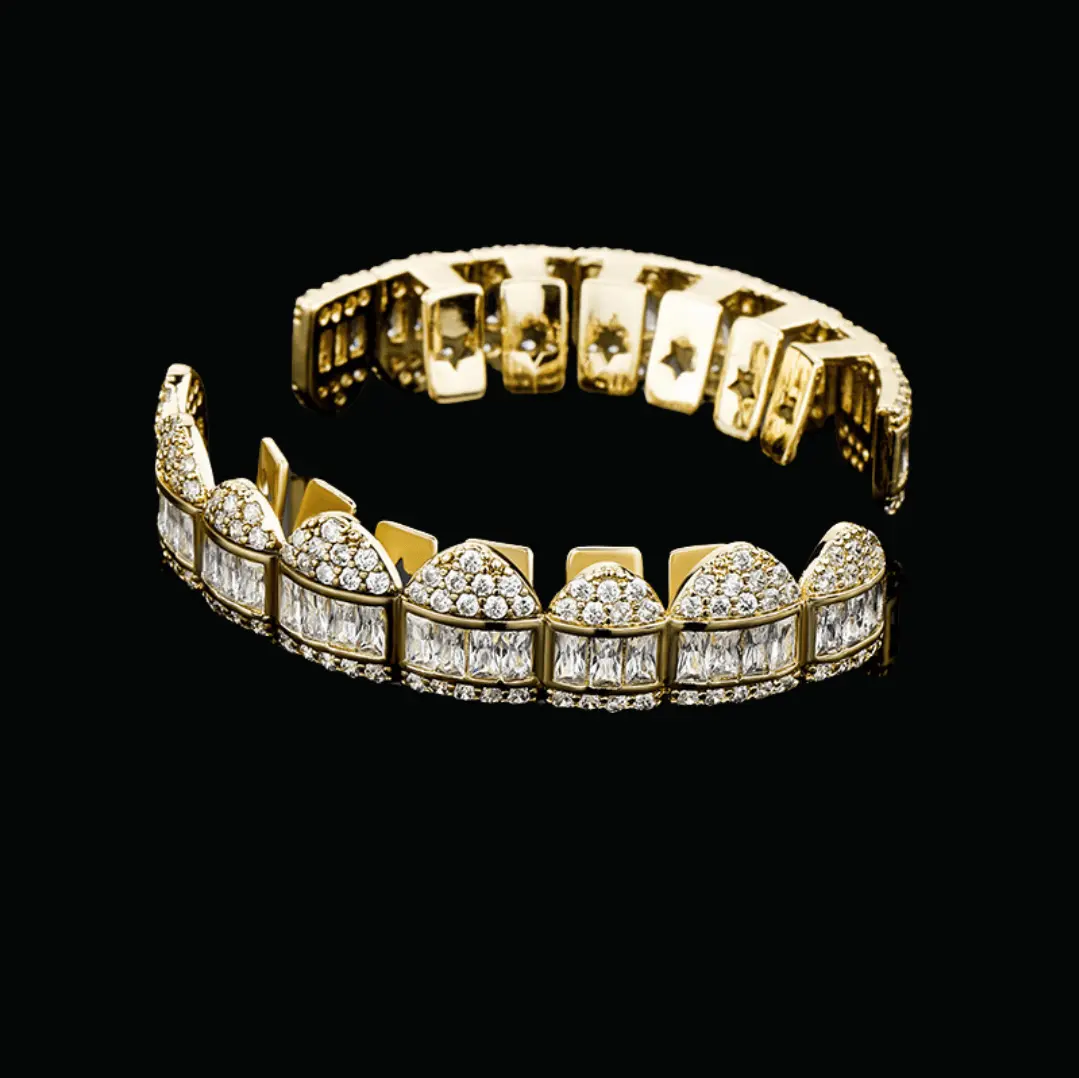 Baguette Paved Setting Iced Out Grillz - Image 8