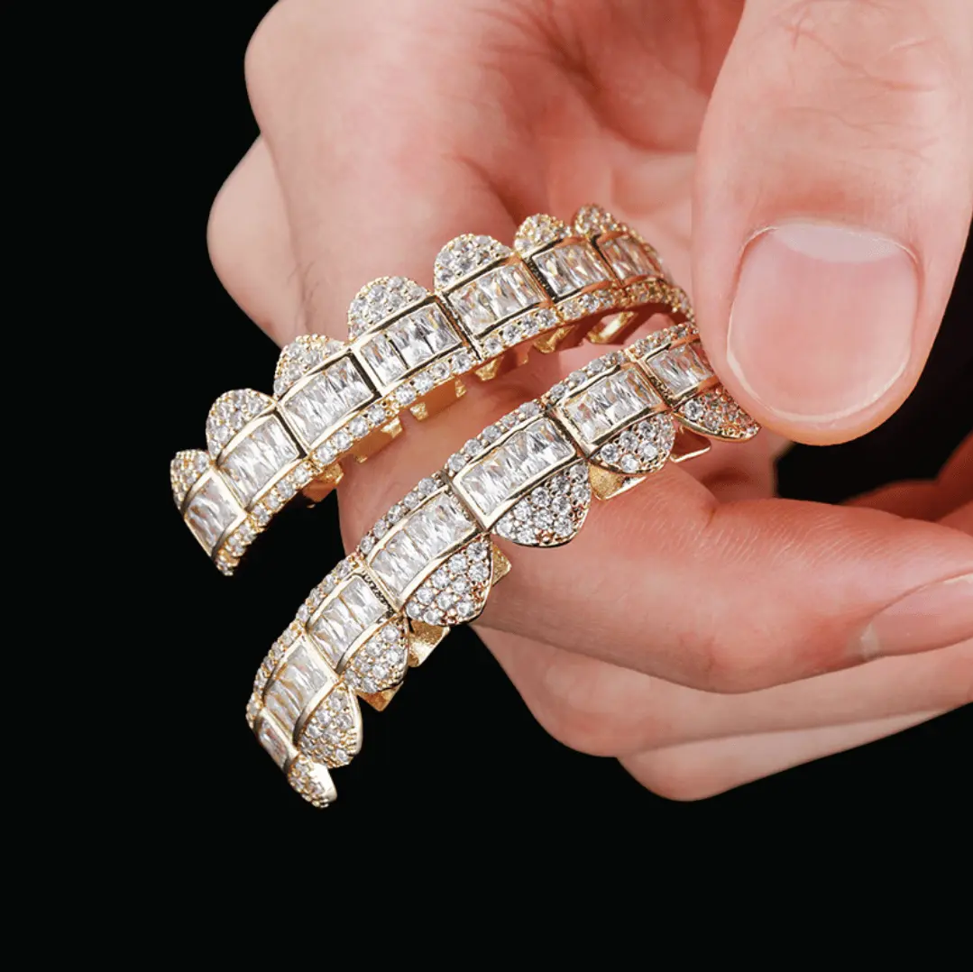 Baguette Paved Setting Iced Out Grillz - Image 9