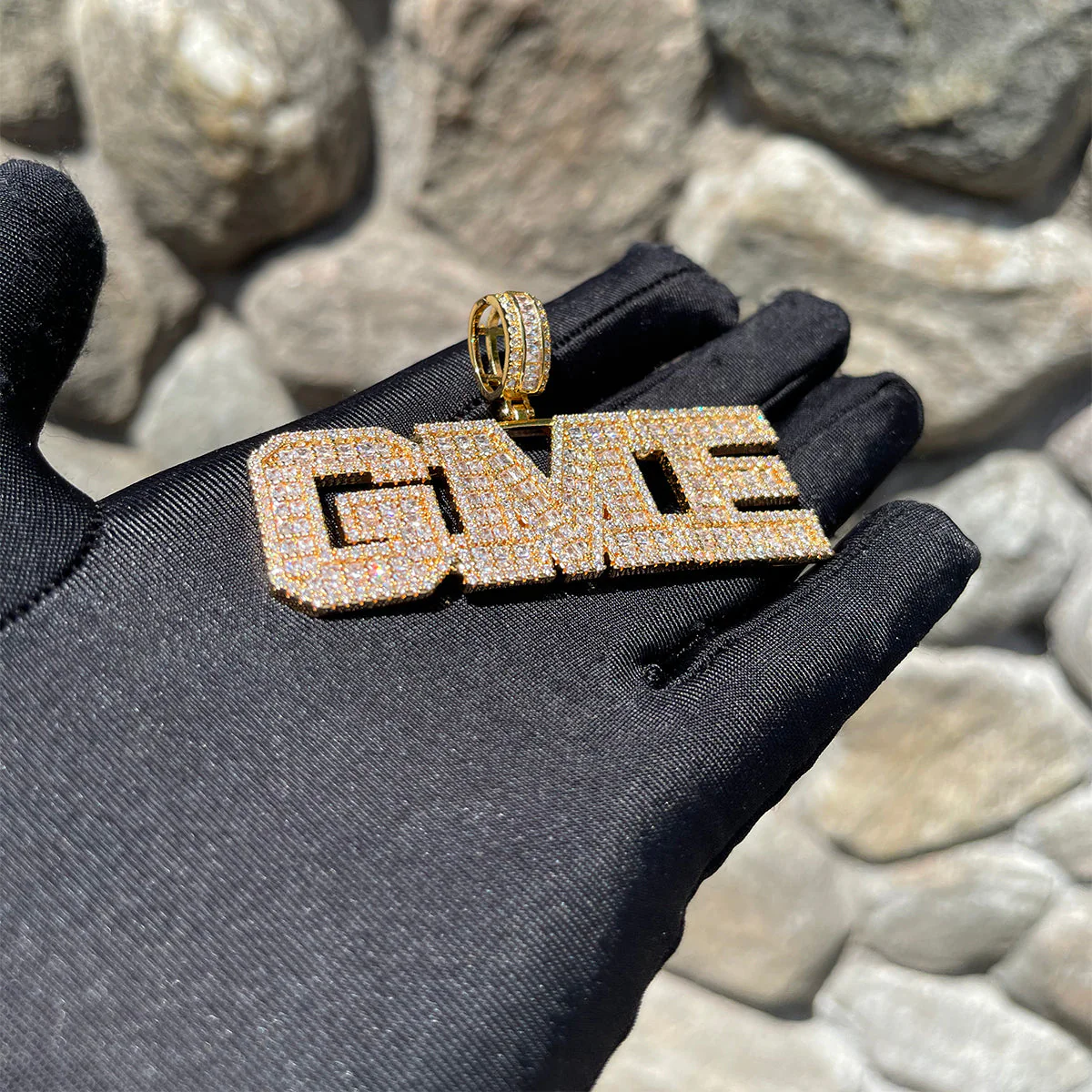 Baguette Custom Letter Pendant - Gold - Image 4