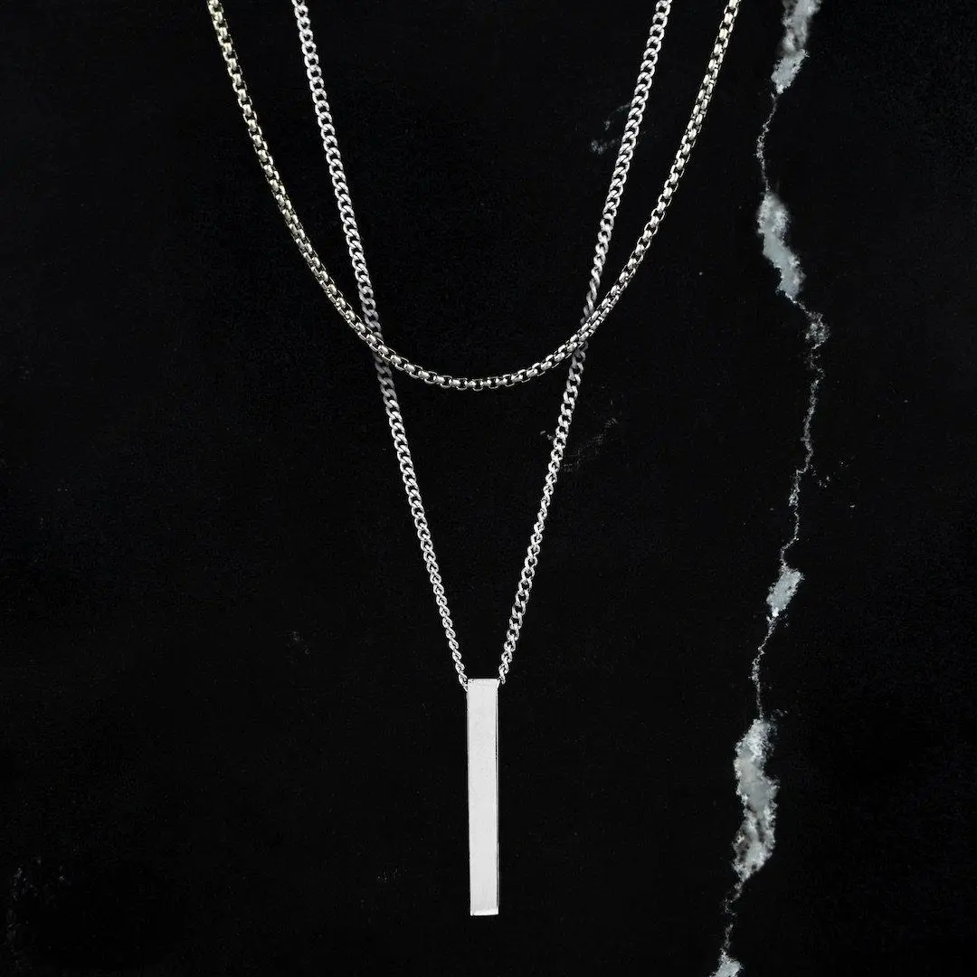 Bar Necklace Set - White Gold - Image 2