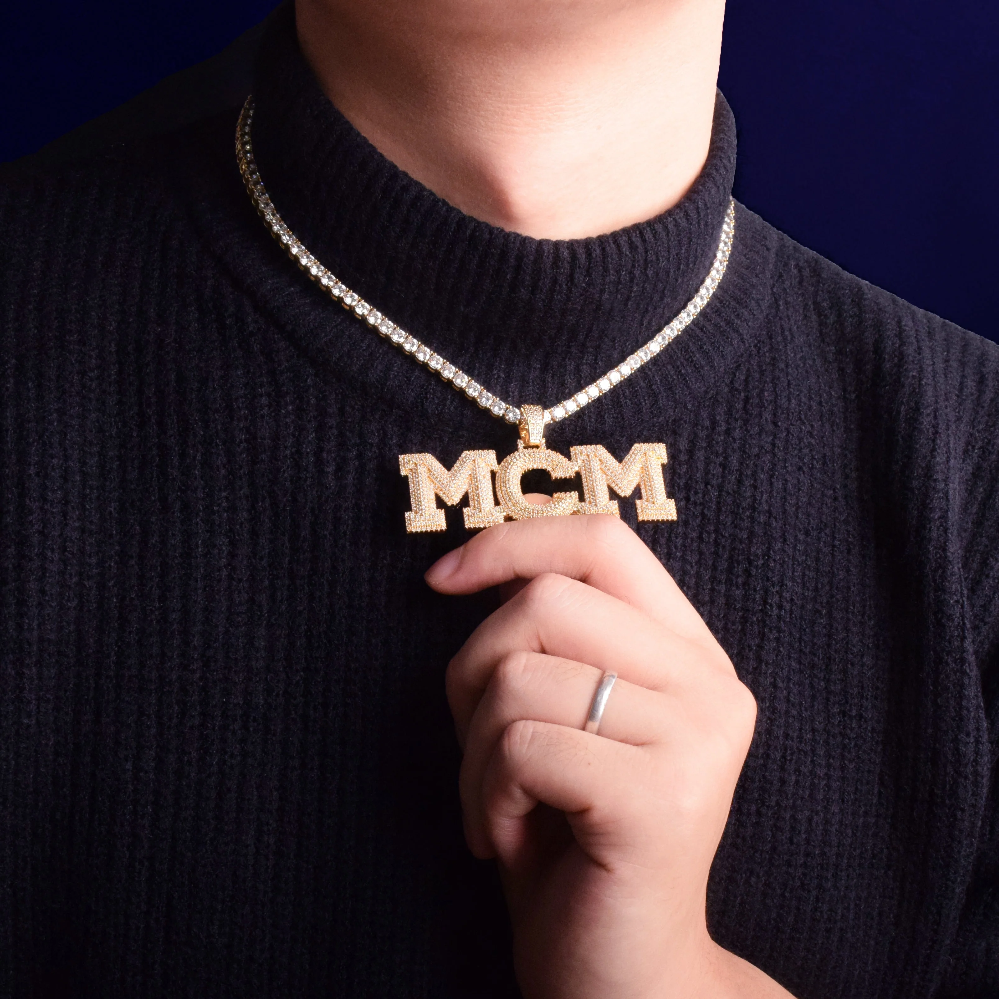 Custom  Letter Pendant - Gold - Image 3